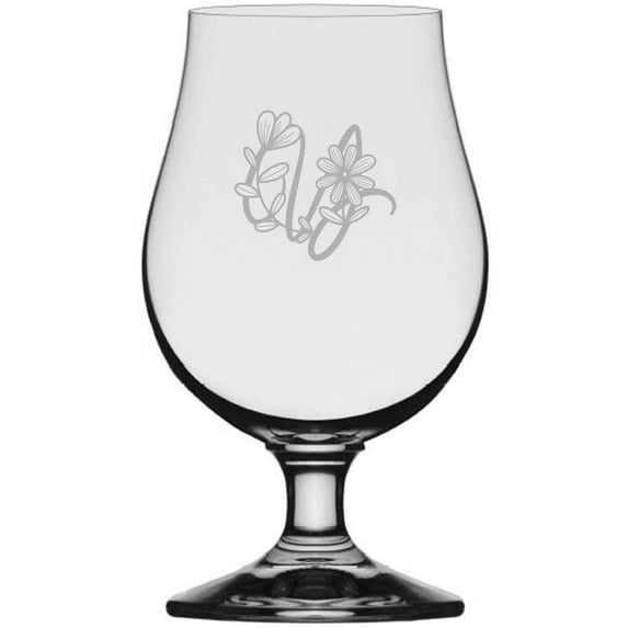 Y Daishy Daisy Monogram Etched 13.25oz Iona Beer Glass