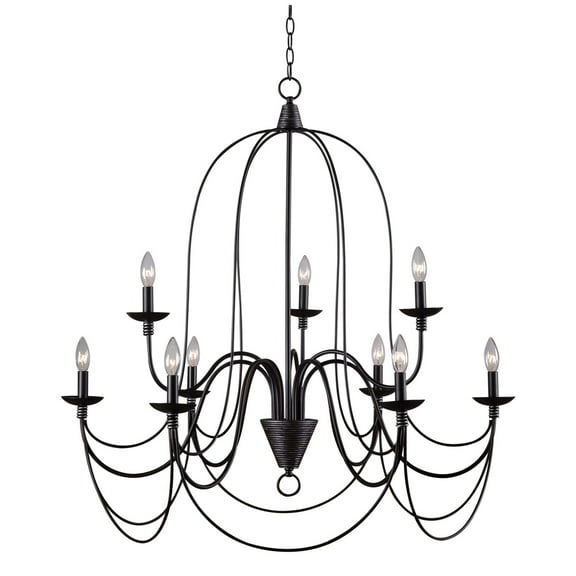 Y-Decor Blakely 9 light chandelier in Matte Black