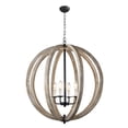 thumbnail image 1 of Y-Decor  Capoli Neutral Finish Wood 4-loght Orb Chandelier, 1 of 5
