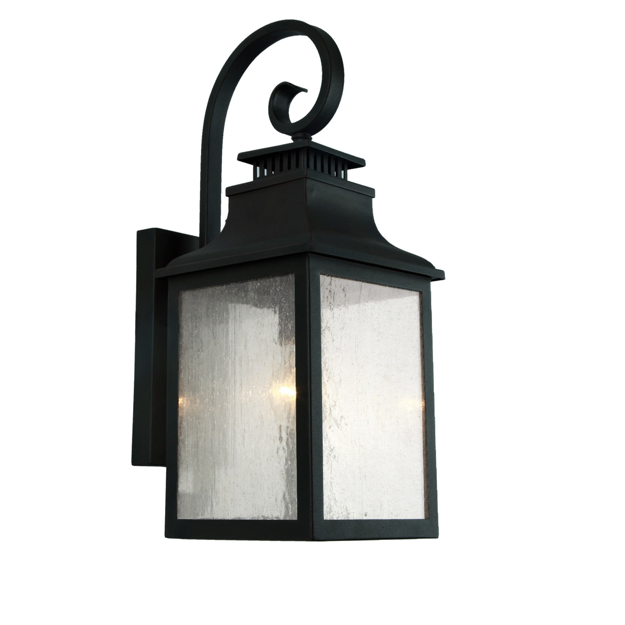 Y-Decor Morgan Imperial Black Metal/ Seeded Glass 1-light Outdoor Wall Light