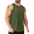 thumbnail image 1 of Y.F.H sunbest Men's Army Green Gym Tank Top Workout Muscle Sleeveless Shirts for Fitness Training Dry Fit Lightweight,2XL, 1 of 5
