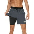 thumbnail image 1 of Y.F.H sunbest Mens Swim Trunks 2 in 1 Quick-Dry 5 inch Swim Shorts with Compression Liner and Zipper Pockets, 1 of 7