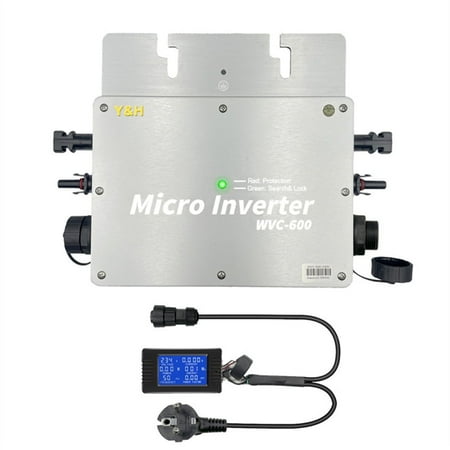 Y&H 600W Solar Grid Tie Micro Inverter Waterproof IP65 MPPT DC28-50V PV Input AC110V Output for 30V 36V Solar Panel