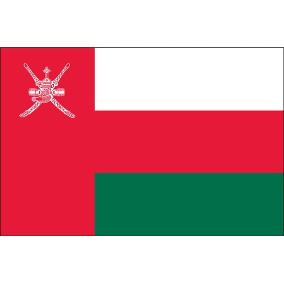 Y H M National Flag Oman Flag 4 x 6 feet Bunting For Marine Industrial Use