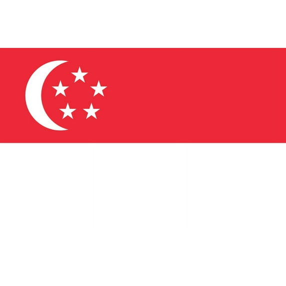 Y H M National Flag Singapore Flag 3 x 5 feet Bunting For Marine Industrial Use