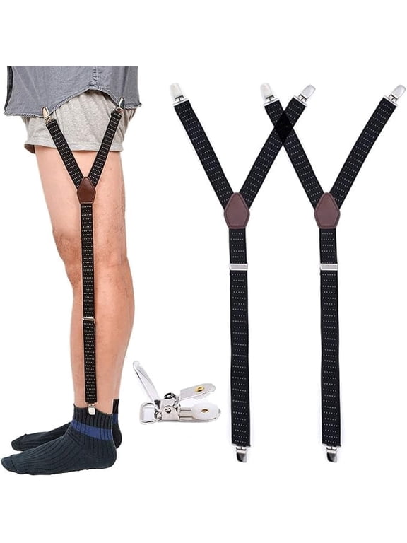Mens Shirt Stays Adjustable Elastic Military Garter Sock Clips Perfect Sock Garters for Military or Professional,Soft and Smooth,Keep Shirt Stays Tucked All Day Long,Durably,Stays in place