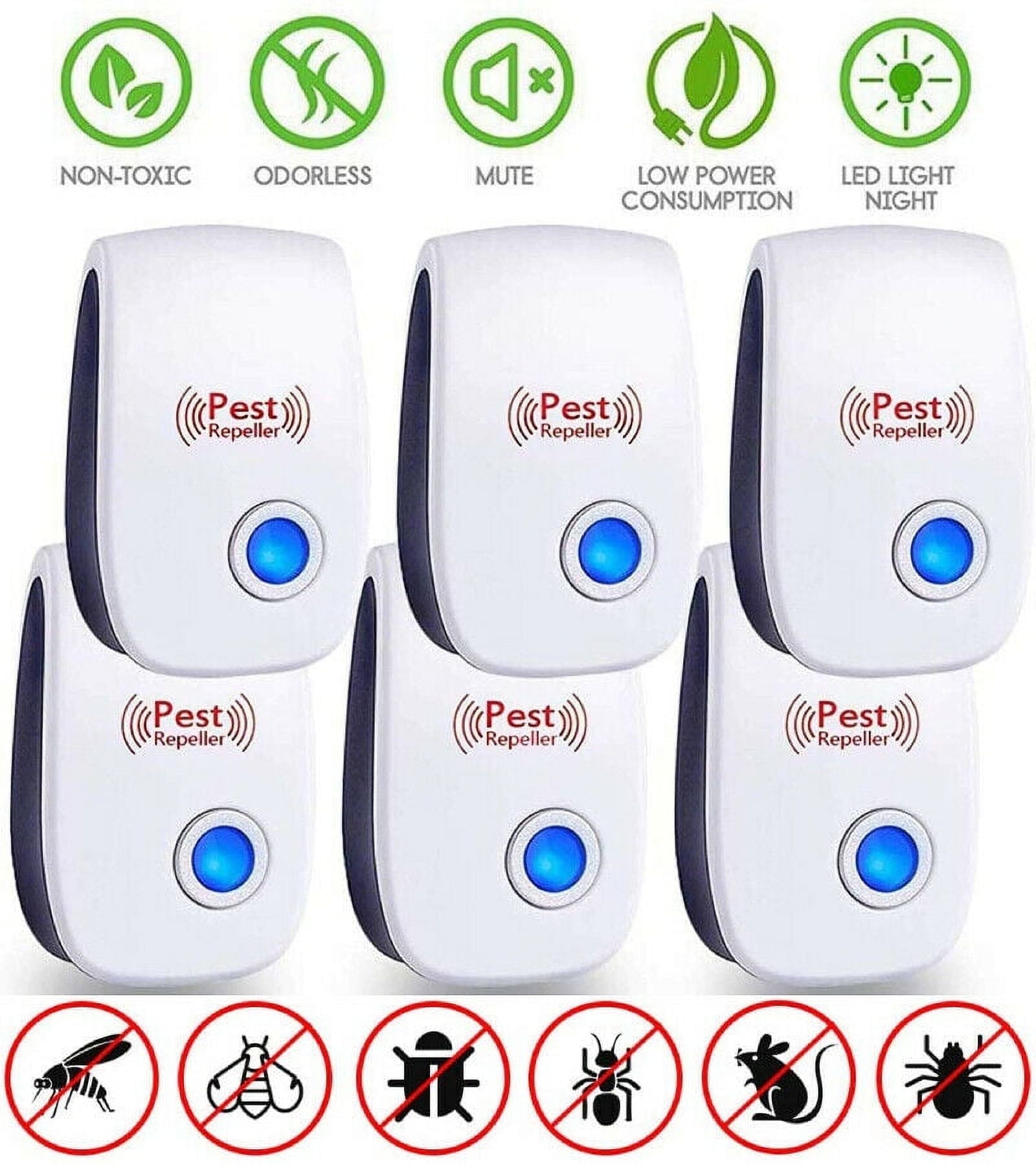 Y\u0026I Ultrasonic Pest Repeller 6 Pack Pest Repellent, Pest Control Plug in Indoor Pests for Mosquito, Insects,Cockroaches, Rats, Bug