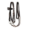thumbnail image 1 of Y.J TAILS Leather Horse Bridle, Adjustable Western Browband Bridles for Horses with Bits and Detachable Leather Reins (L (Above 1.2 Meters), Black), 1 of 5