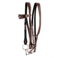 thumbnail image 1 of Y.J TAILS Leather Horse Bridle, Adjustable Western Browband Bridles for Horses with Bits and Detachable Leather Reins (L (Above 1.2 Meters), Brown), 1 of 5