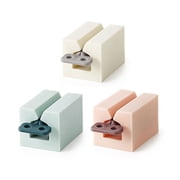 Y-Kelin 3 PCS Toothpaste Squeezer, Rolling Tube Toothpaste Squeezer with Frosted Handles Toothpaste Holder,Saves Toothpaste and Creams Pink + White + Light Blue
