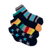 Y&M.NYC Y&M Boys Assorted Cozy Crew Socks, 4-Pack, Sizes 6/8-8/10