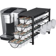 thumbnail image 1 of Y&M Coffee Pod Organizer for Countertop, 4-Tier Metal Storage Drawer, Holds 56 Capsules, Coffee Station Holder for Kitchen, Office, or Home, 3 cup rack, Black, 1 of 8