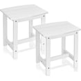 thumbnail image 1 of Y&M Outdoor Side Table, HDPE Patio End Table for Adirondack Chair, Weather Resistant Small Accent Table, White, 2 Pack, 1 of 5