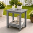 thumbnail image 1 of Y&M 2-Tier Outdoor Side Table, HIPS Waterproof Patio End Table for Adirondack Chair, Square Accent Table, Dark Gray, 1 of 7