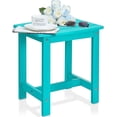 thumbnail image 1 of Y&M Outdoor Side Table, HDPE Patio End Table for Adirondack Chair, Weather Resistant Small Accent Table, Aruba Blue, Single Layer, 1 of 5