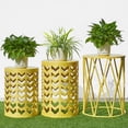 thumbnail image 1 of Y&M Set of 3 Nesting 18" Metal Round Garden Stools 18" Yellow (3 Count), 1 of 6