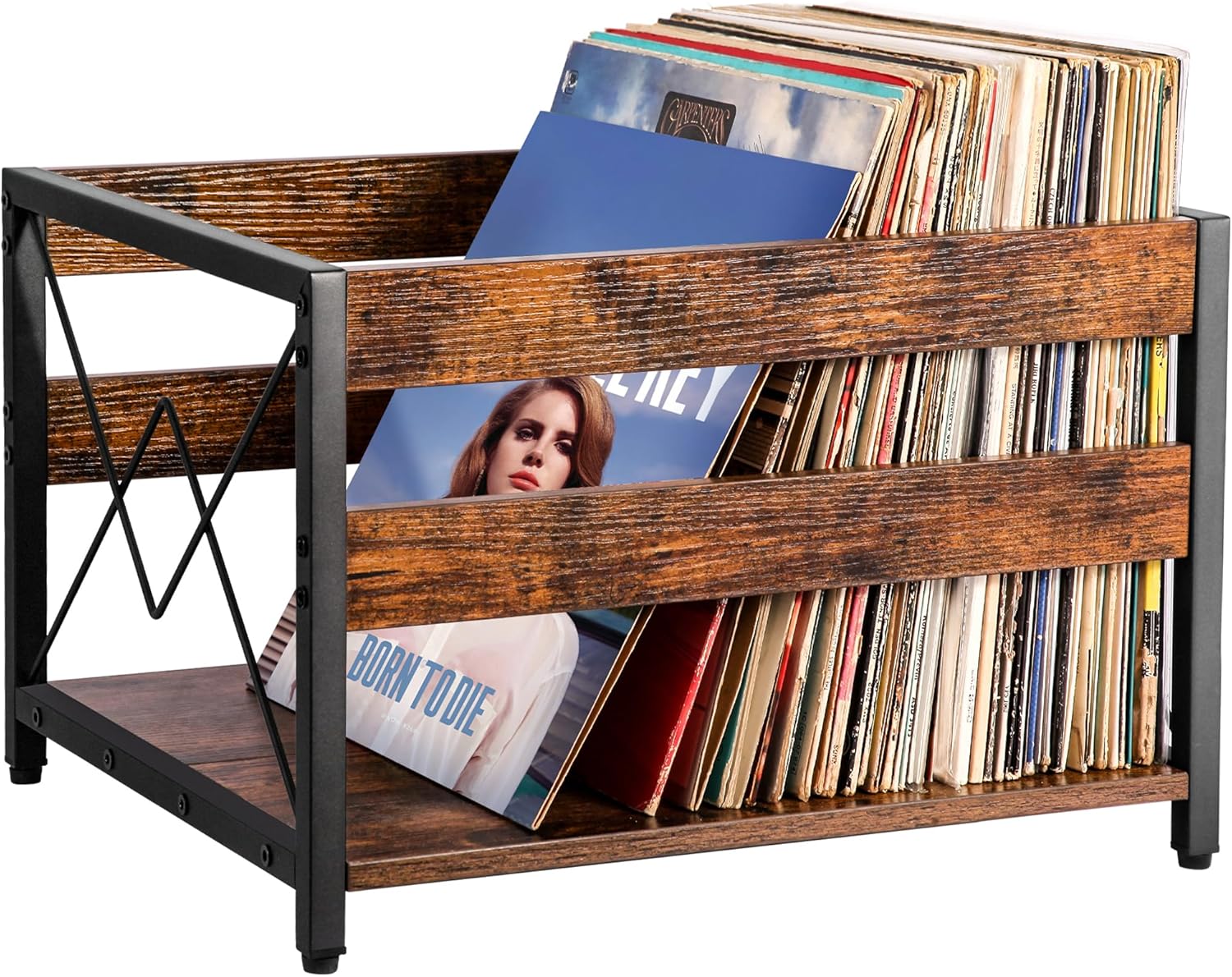 Y&M Vinyl Record Storage Crate, Wooden Storage Box, Classic Cube CD ...