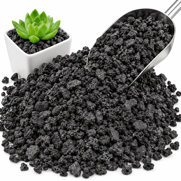 Y&N - Black Lava Rocks for Plants, Decorative Volcanic Gravel Soil Amendment, 12lb 3/8" Natural Pumice Pebbles for Succulent Potting, Cactus, Aquarium, Fire Pit, Vase Top Dressing