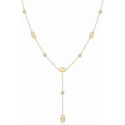 Y Necklace suitable for Women Dainty Cubic Zirconia CZ Station 18K Gold Electroplated Premium Stainless Steel Pendant Drop Long Necklaces[z610]