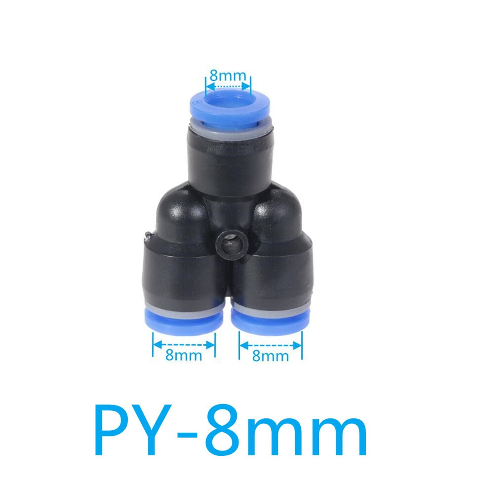 "Y" Pneumatic Connector Tee Union Push In Fitting for Air Pipe joint OD