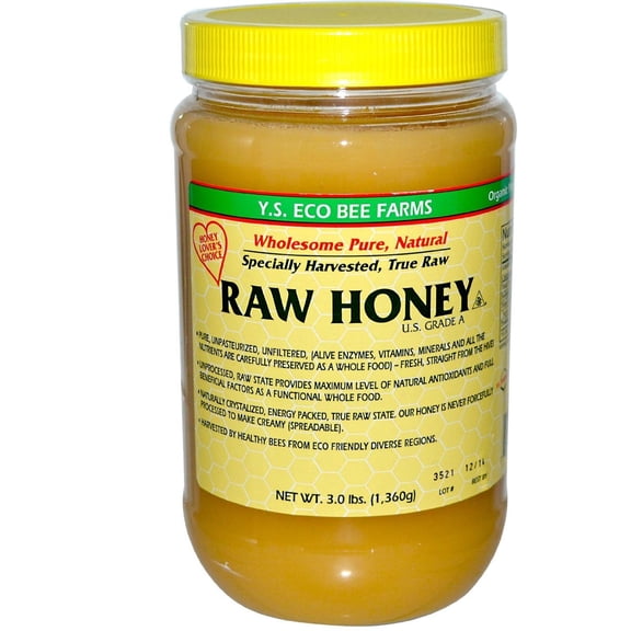 Y.S. Eco Bee Farms, GGA1 Raw Honey, 3 Pounds (Pack of 2)