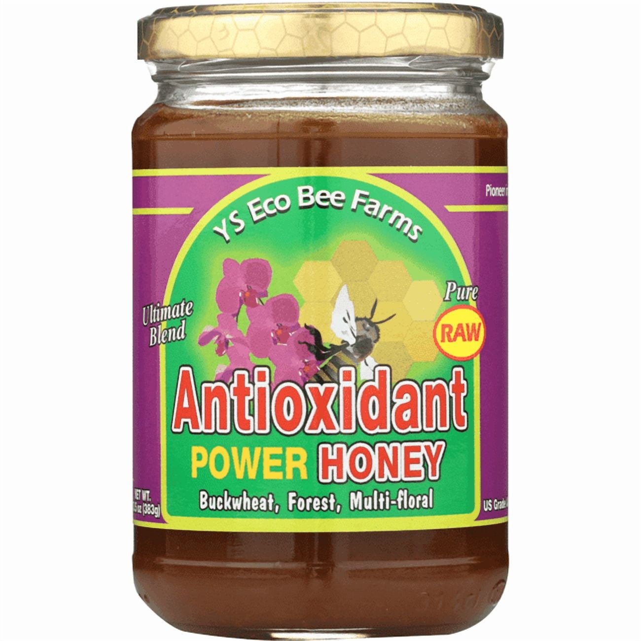 Y.S. Eco Bee Farms Raw Antioxidant Power Honey – Allergen-Free – 13.5 oz Paste