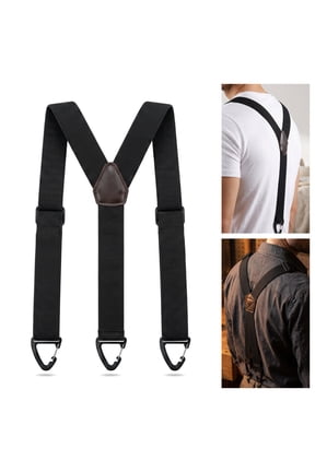 Y Shape Suspenders for Men - Adjustable Belt Loop Suspenders with 3 Hooks for Under Clothing and Suits, 1.5 Inch Width