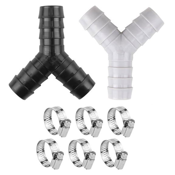 Y Shaped Splitter Down Pipe Hose Connector Universals Plastic Drainage Splitter Connector for Washing Machines Dishwashers