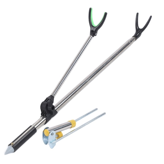 Y-Shaped Stainless Steel Fishing Rod Bracket - Ground Insert Support Stand for 2.4M Rods