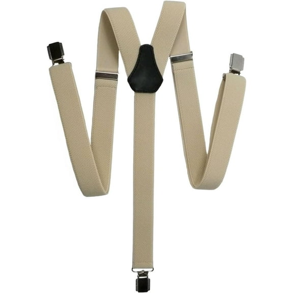 Y-Shaped Unisex Adjustable Skinny Clip on Braces/Suspenders with Metal Clips - 2.5cm