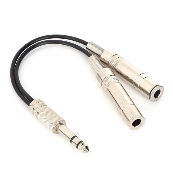 Y Splitter Adapter, Audio Cable Stereo Cord 6.35 Mm Female Cable Resist Corrosion  For Music Enthusiast For Male 0.2m/0.7ft