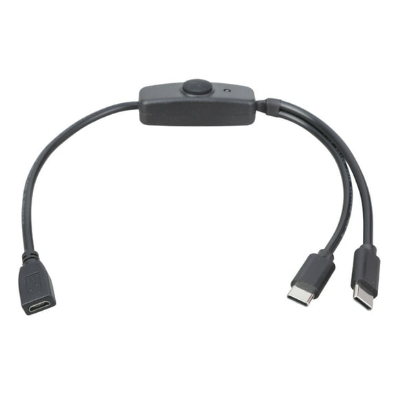 Y Splitter Charging Cable USB 5Pin Female to 2xUSB C Male Port with Switching