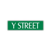 Y Street Name Letter Aluminum Metal Novelty Street Sign Wall Decor 4x13.5