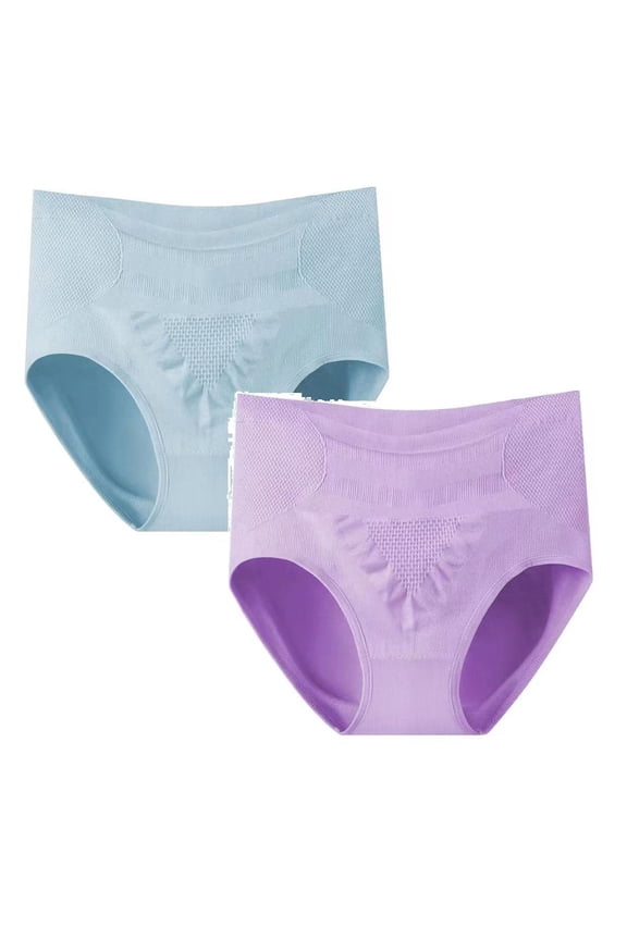 2PC Women's High Waisted Shapewear Panties - Comfort Control Underwear, Lifting Seamless Postpartum Briefs for Everyday Wear(Multicolor/XXL)