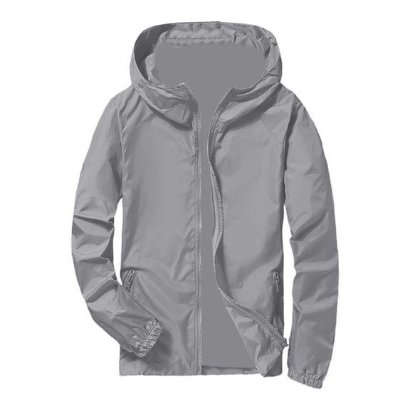 Y-Sunset Big & Tall Men's Lightweight Jacket, UPF 50+ Waterproof Athltic Windbreaker, Zip Up Hoodie Packable Softshell Jacket for Travel Hiking