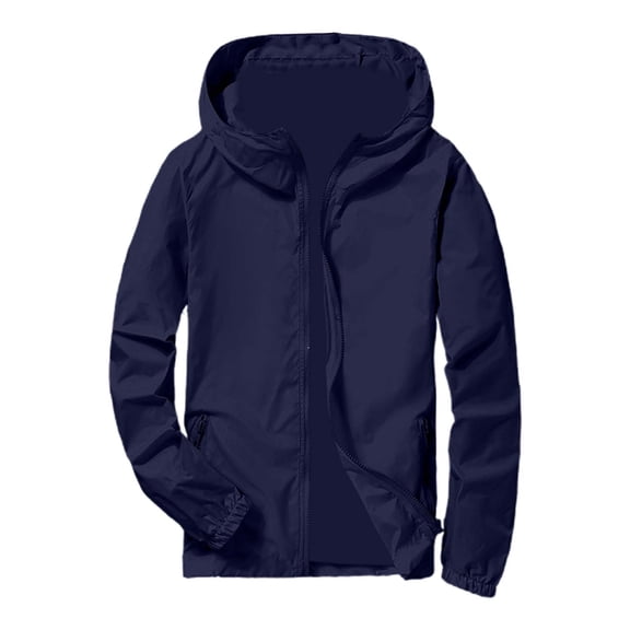 Y-Sunset Big & Tall Men's Lightweight Jacket, UPF 50+ Waterproof Athltic Windbreaker, Zip Up Hoodie Packable Softshell Jacket for Travel Hiking