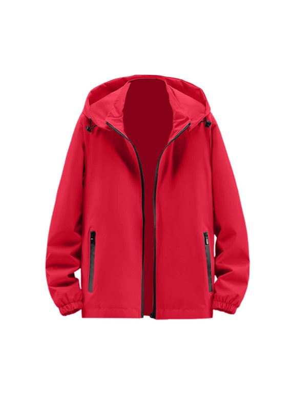 Big & Tall Men's Lightweight Jacket, UPF 50+ Waterproof Athltic Windbreaker, Zip Up Hoodie Packable Softshell Jacket for Travel Hiking