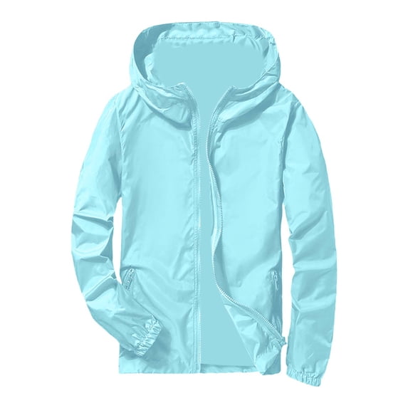 Y-Sunset Big & Tall Men's Lightweight Jacket, UPF 50+ Waterproof Athltic Windbreaker, Zip Up Hoodie Packable Softshell Jacket for Travel Hiking