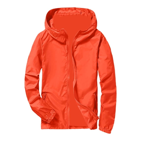 Y-Sunset Big & Tall Men's Lightweight Jacket, UPF 50+ Waterproof Athltic Windbreaker, Zip Up Hoodie Packable Softshell Jacket for Travel Hiking
