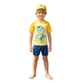 thumbnail image 1 of Y-Sunset Boy Quick Dry Swimsuits 3 Piece Swim Set Beach Swim Trunks Top TShirt Swimming Cap Sun Protection Bathing Suit Swimwear Kids 5-6 Years&Yellow#04, 1 of 6