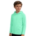 thumbnail image 1 of Y-Sunset Boys Hooded Long Sleeve Rash Guard Swim Shirt, Youth Kids UPF 50+ Fishing Shirt, Sun Protection Hiking Beach Hoodie 15-16 Years&Mint Green#02, 1 of 6