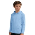 thumbnail image 1 of Y-Sunset Boys Hooded Long Sleeve Rash Guard Swim Shirt, Youth Kids UPF 50+ Fishing Shirt, Sun Protection Hiking Beach Hoodie 6-7 Years&Blue#01, 1 of 7
