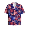 thumbnail image 1 of Y-Sunset Boys Patriotic 250th Anniversary Button Down Hawaiian Shirt, American Flag Firework Print Short Sleeve Casual Top for 4th of July Summer Outdoor(Red/2-3 Years), 1 of 4