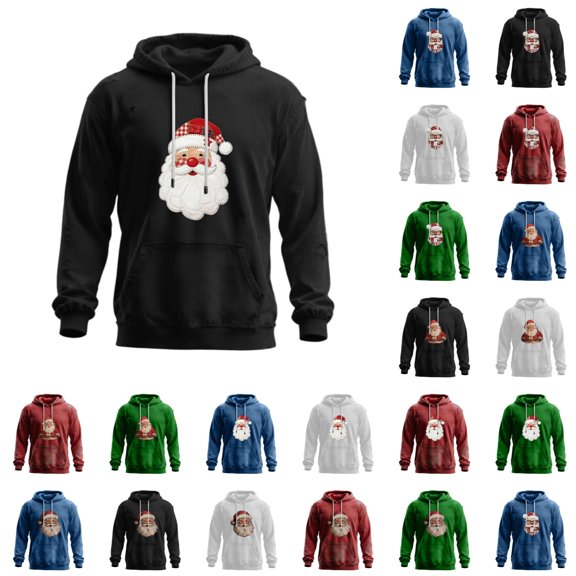 Y-Sunset Christmas Hoodies for Men Graphic, Long Sleeve Mens Hoodies Pullover, Loose Fit Hoodies for Men Big and Tall with Kangroo Pockets for Winter