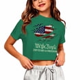 thumbnail image 1 of Y-Sunset Girls' 250 Years of Freedom Patriotic Crop Top, Kids "We The People" 4th of July Short Sleeve Tee, Casual Independence Day T-Shirt for Ages 5-14(Dark Green/11-12 Years), 1 of 3