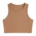 thumbnail image 1 of Y-Sunset Girls Athletic Crop Tank Top, Sleeveless Workout Tee, Breathable Stretch Fit for Sports, Play, and Daily Wear(Khaki/6-8 Years), 1 of 4