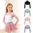 thumbnail image 1 of Y-Sunset Girls Ballet Long Sleeve Shrug, Lightweight Dance Cardigan, Breathable Cropped Wrap Top for Practice, Class & Layering(Pink/2-3 Years), 1 of 5