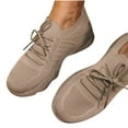 thumbnail image 1 of Y-Sunset Running Shoes for Women Summer Plus Size Fashion Casual Mesh Breathable Sports Shoes Solid Color Lace up Non Sneakers Walking Shoes for Women,Khaki,7, 1 of 4