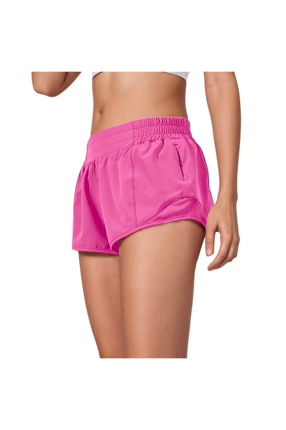 Running Shorts for Women,Quick Dry Athletic Sports Shorts Lightweight Active Workout Gym Shorts with Zip Pocket(Red/XL)