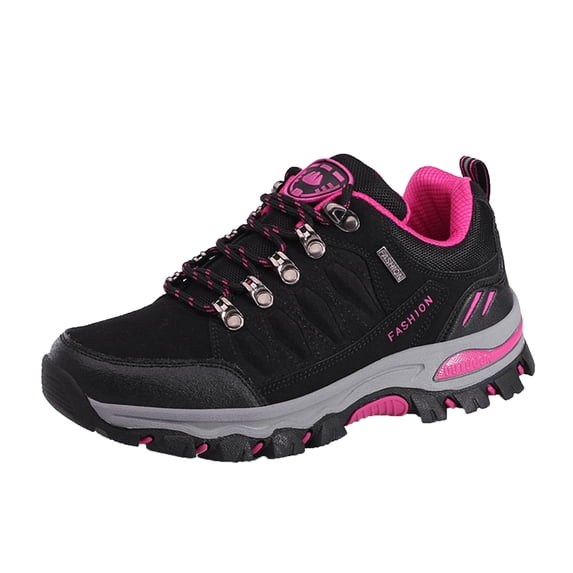 Y-Sunset Sneakers for Women outdoor Sports Climbing Hiking Shoes Waterproof Trekking Sneakers Low Top Thick Sole Non Walking Running Shoes for Women,Black,10